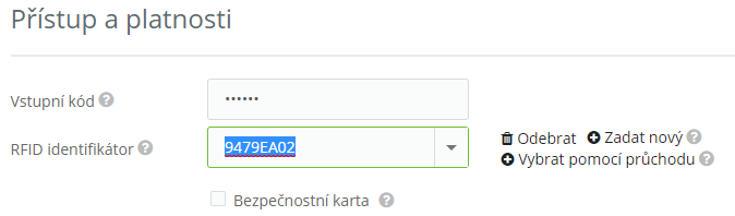 Obr. 8: Vybrat pomocí průchodu